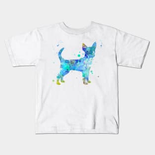 Blue Chihuahua Watercolor Painting Kids T-Shirt